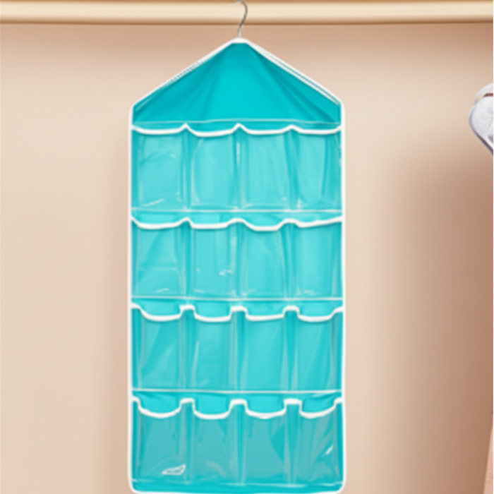 Premium 16 Pocket Hanging Wardrobe Organizer – Cupboard Storage for Socks, Lingerie & Clothes(Random color-Pack of 1) Buy @ ₹99