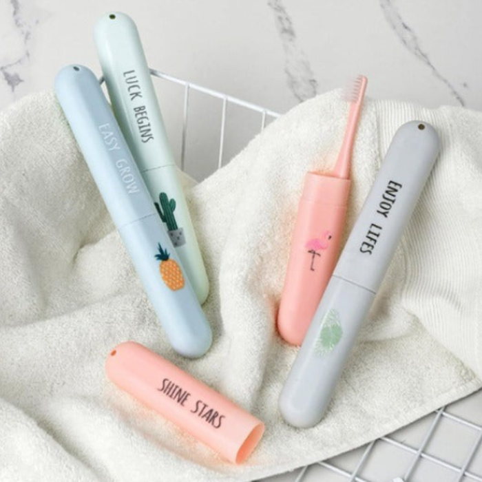 Printed Toothbrush Cover (Pack Of 3), Anti-Bacterial Plastic Toothbrush Cover Travel Case (Random Color & Design) Buy @ ₹99