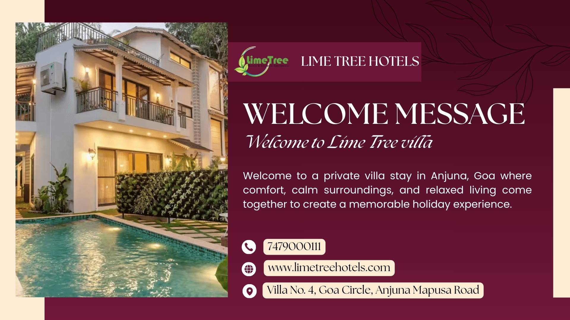 Spacious Pool Villa for Relaxed Goa Vacations