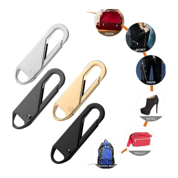 Pull Replacement Zipper - Durable Sliders -Universal Fix for Bags, Jackets & Suitcases ( Pack of 10 ) Buy @ ₹99
