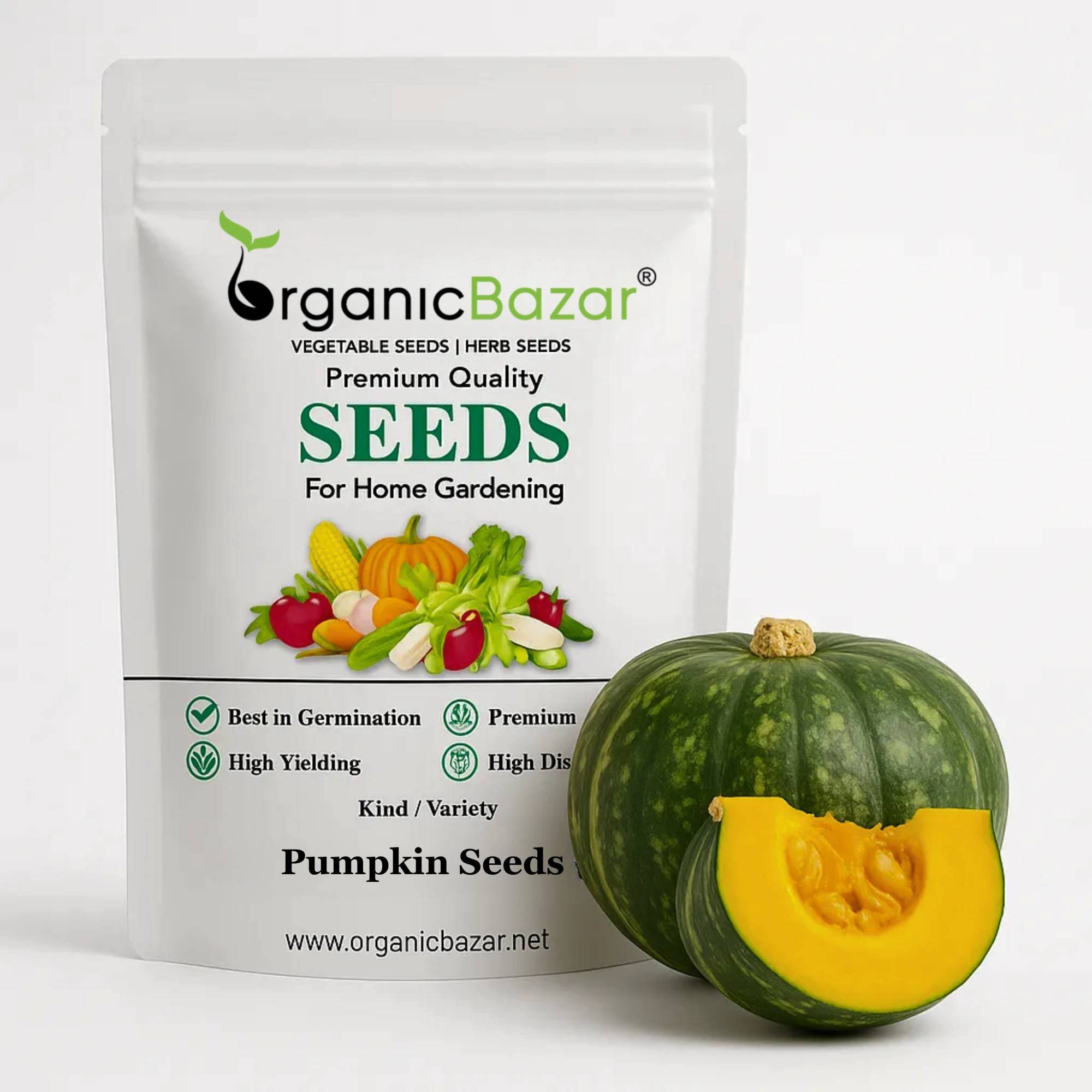 Pumpkin (kaddu) Seeds - 12 Seeds (कद्दू के बीज) Easy To grow, High Germination, High Yield Kaddu Seeds for Home Gardening