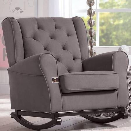 Kimberli Solid Wood Rocking Chair in Graphite Colour