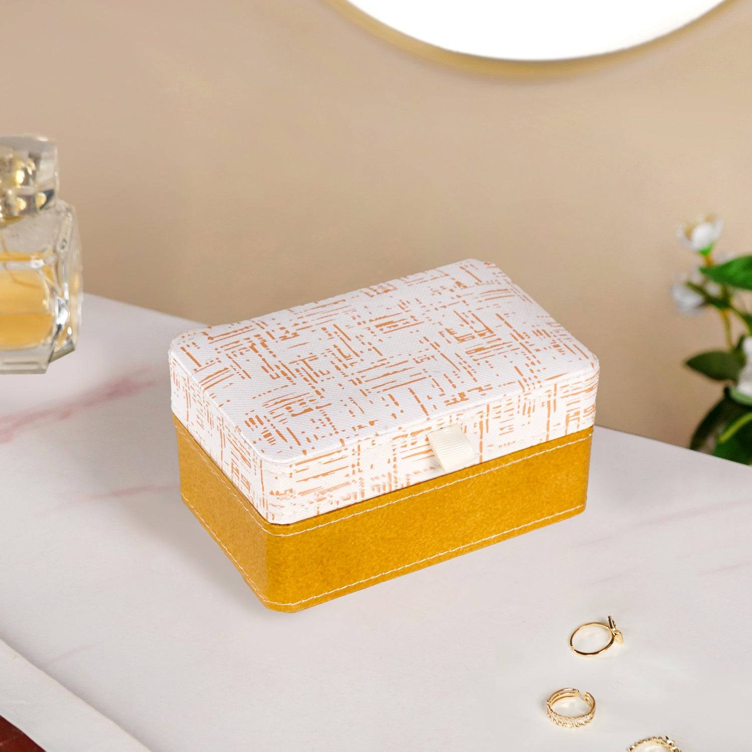 Buy Quadrata Pattern Portable Jewellery Box With Mirror in Accessories ...