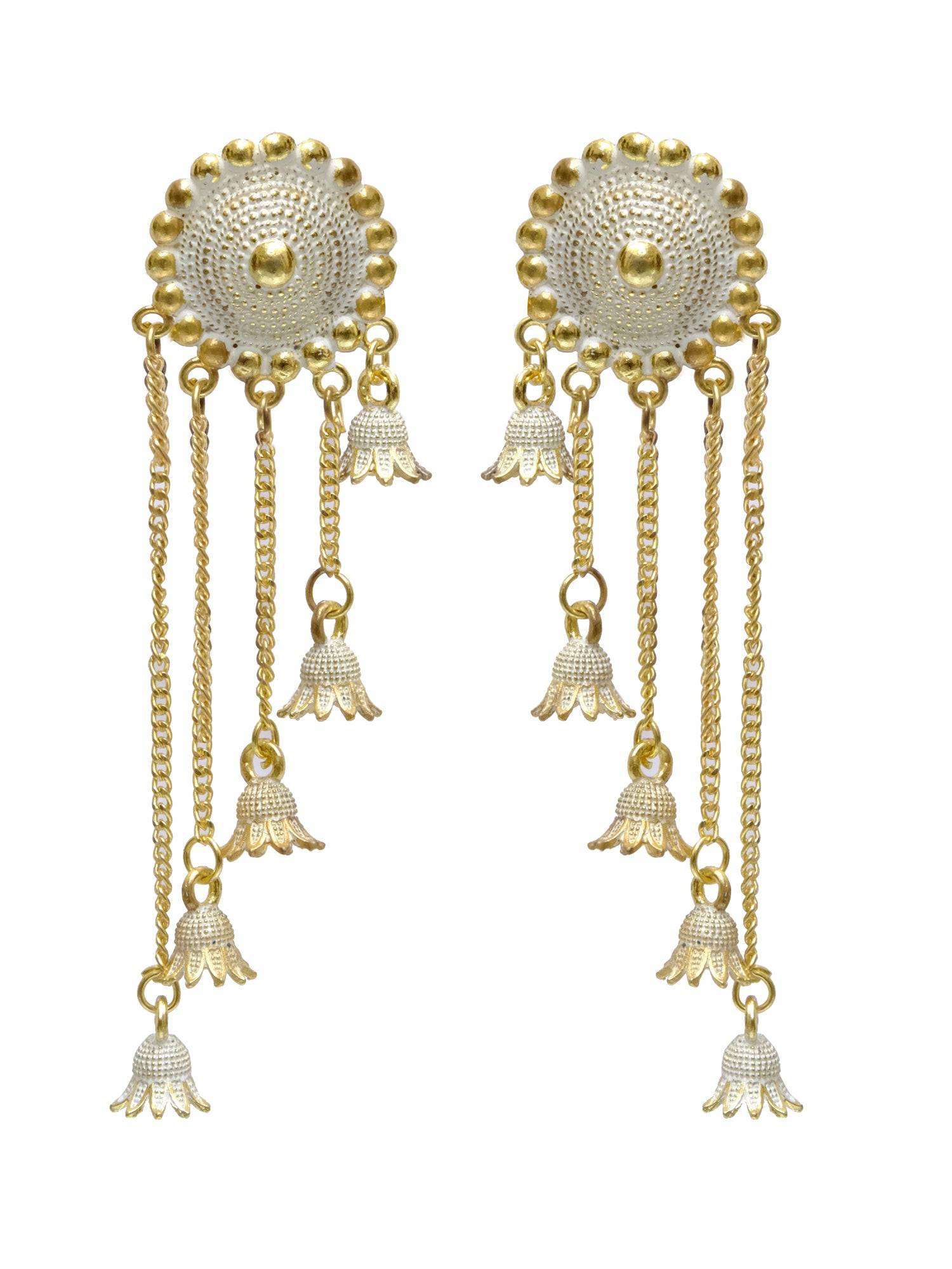 Grey Bahubali Style Jhumkis Earring