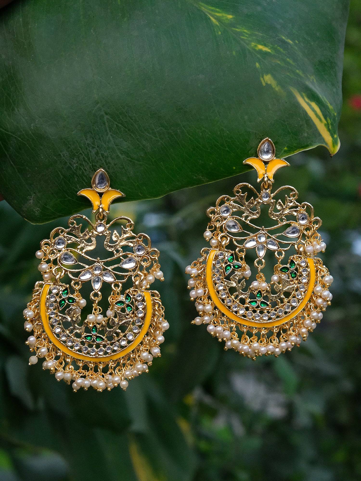Ethereal Gold-Plated Kundan Drop & Dangler Women's Earrings