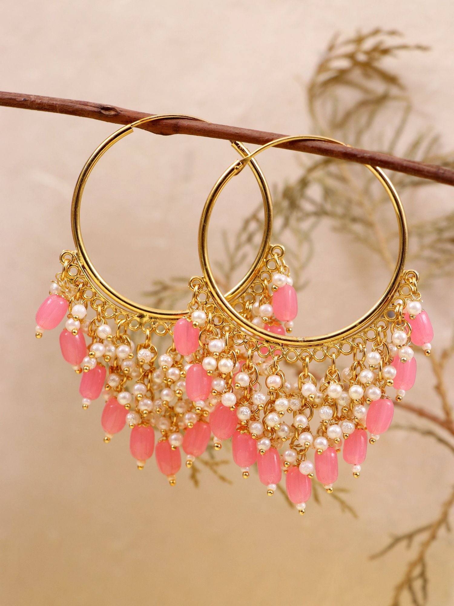 Beautiful 'Meenakari' Hoop Earrings for Stylish Women & Girls