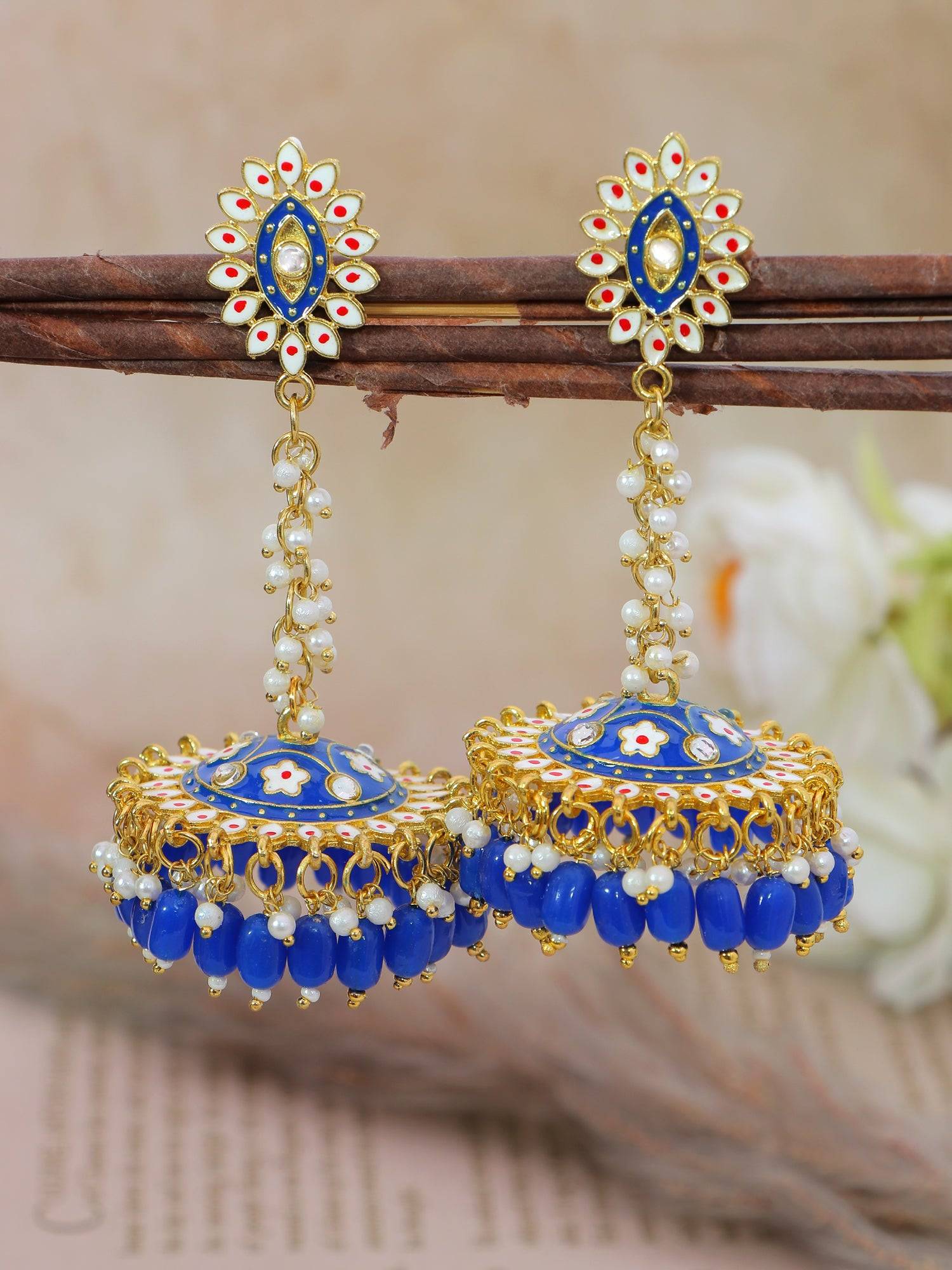 Golden Melody: Long Ethnic Jhumka Earrings for Everyday Glamour
