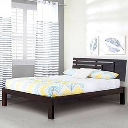 Stockholm Bed (Solid Wood) (Mahogany Finish, Queen Bed Siz, Box Storage)