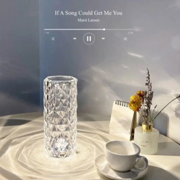 Rose Diamond Crystal Table Lamp – 16 Color Changing USB Rechargeable Touch Lamp for Bedroom, Living Room & Party Décor [Without Remote] Buy @ ₹299