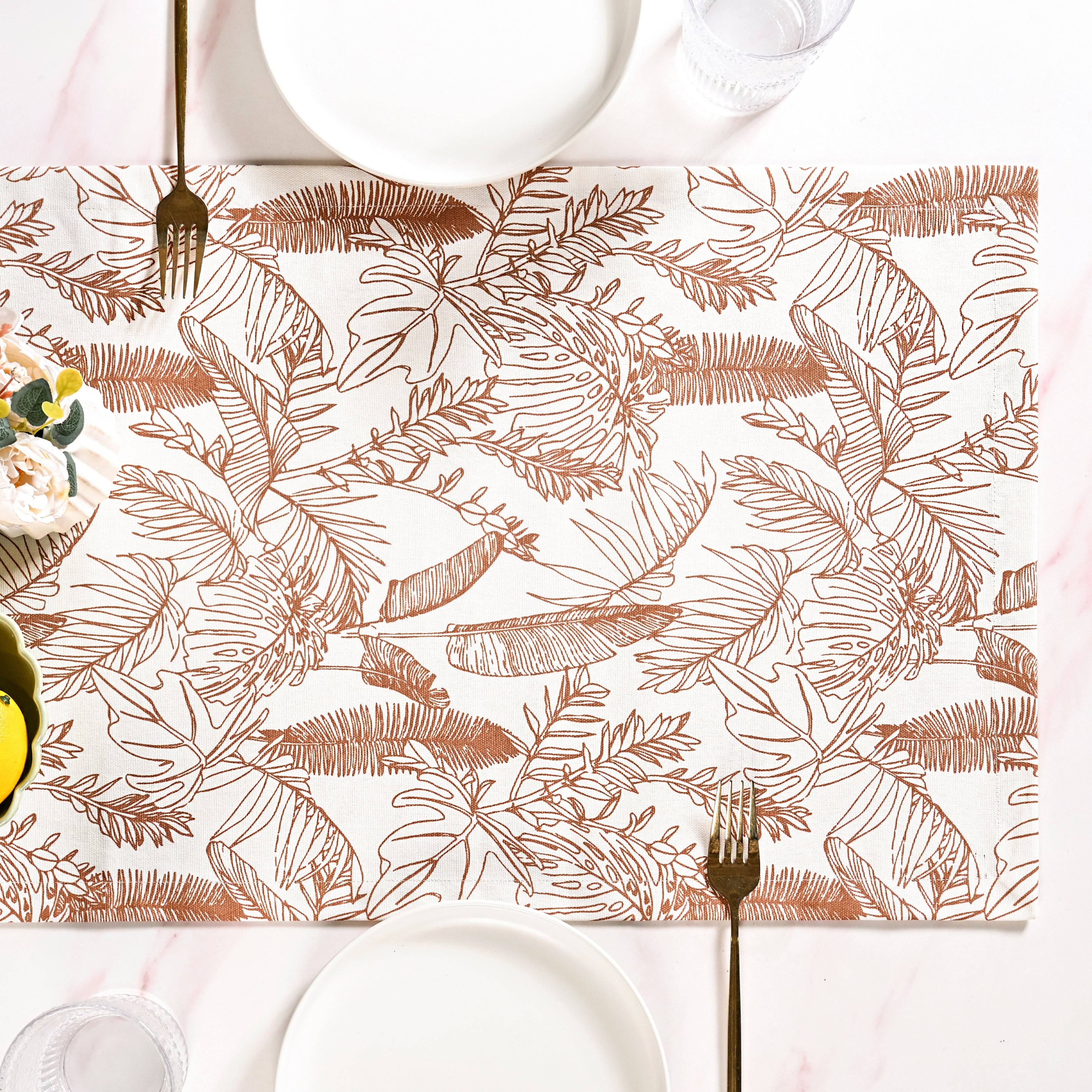 Mocha Fern Table Runner 6 Seater 185x35cm buy only at ₹745