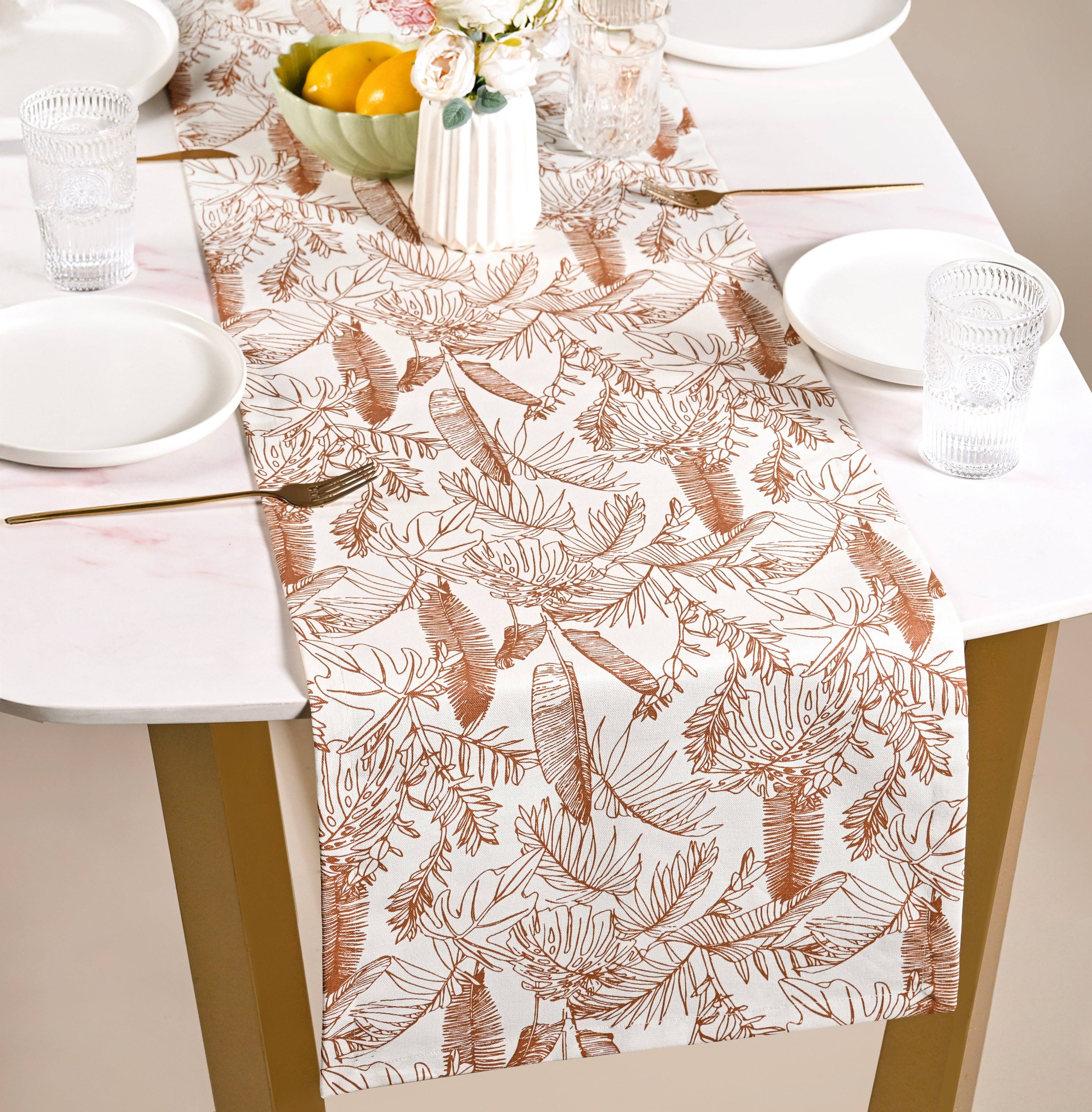 Mocha Fern Table Runner 8 Seater 264x35cm buy only at ₹995