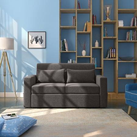 Camden Compact 3 Seater Pull Out Sofa cum Bed In Smoke Grey Colour