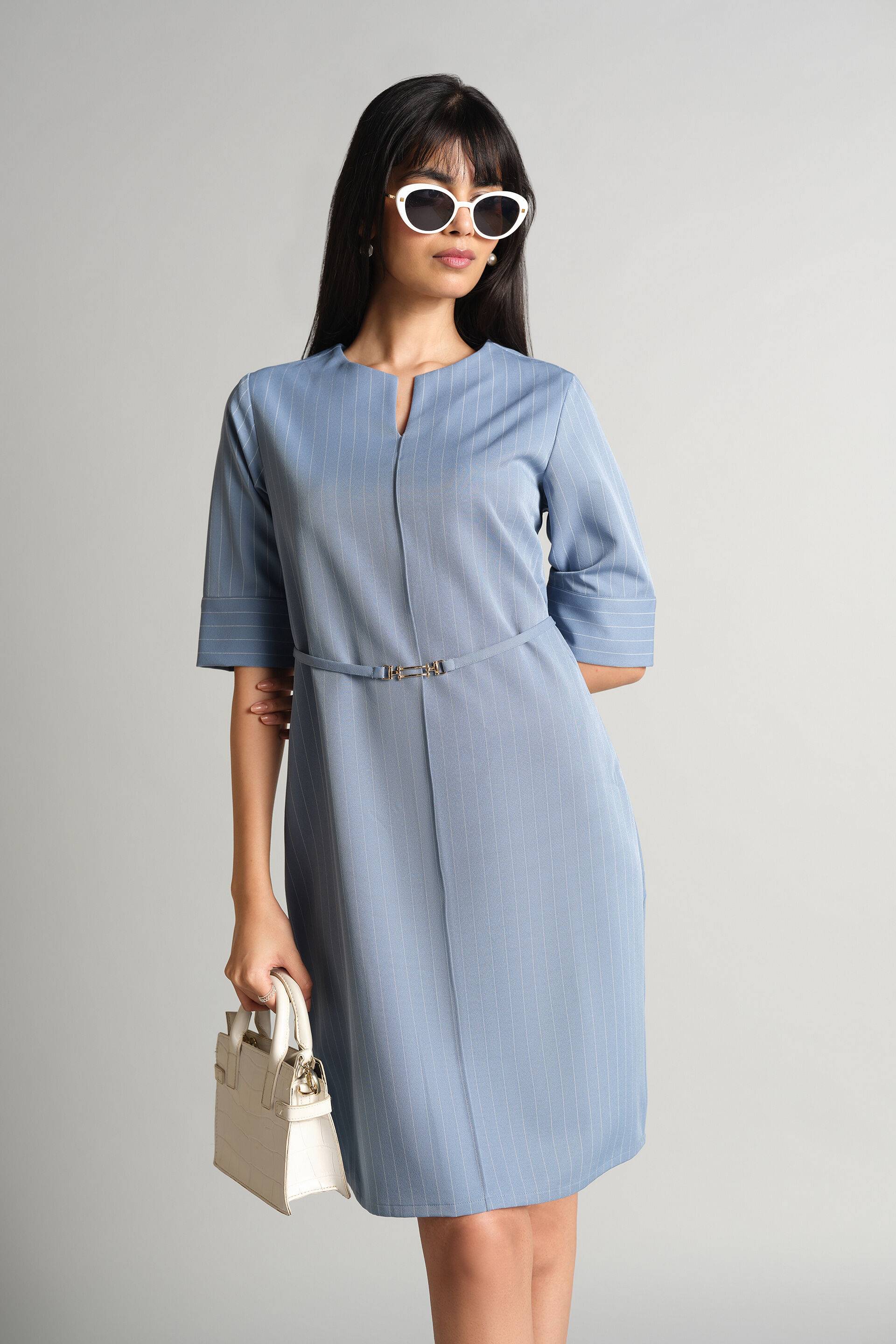 Light Blue Stripes Dress Buy at ₹2890