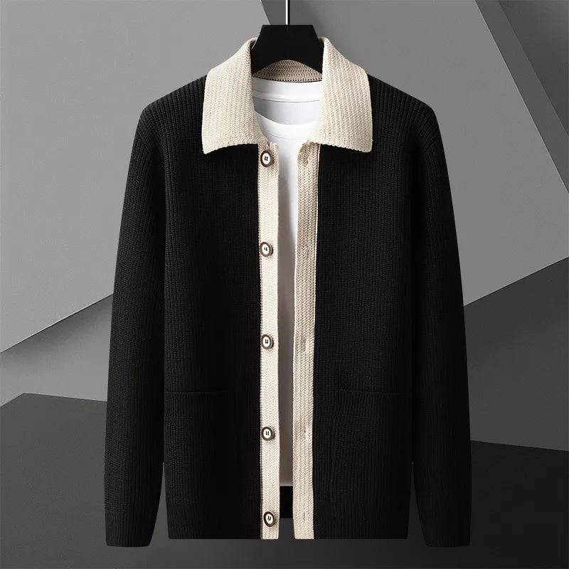 Fashion Splicing Knitted Cardigan Men 2024 Autumn Winter New Highend Brand Exquisite Pocket  Korean Style Popular Sweater Coat Buy only at ₹249