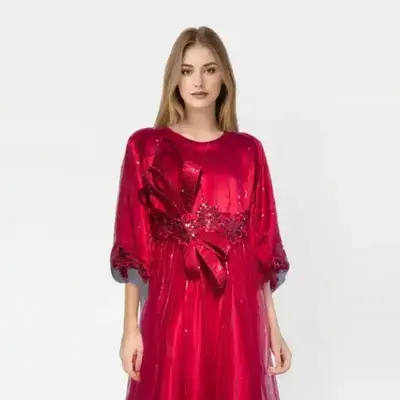 Net Satin gown Demo