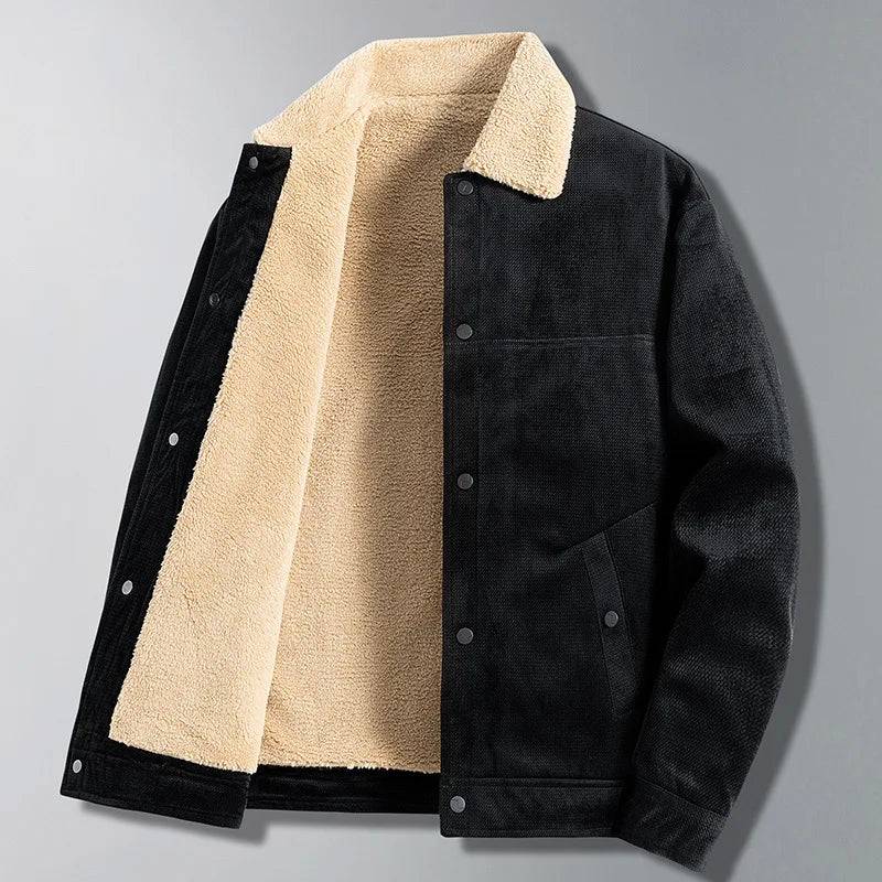 Autumn Winter Loose Casual Long Sleeved Cotton Jacket Korean Version Solid Color Thickened Warm Single Breasted Jacket Buy only at ₹249