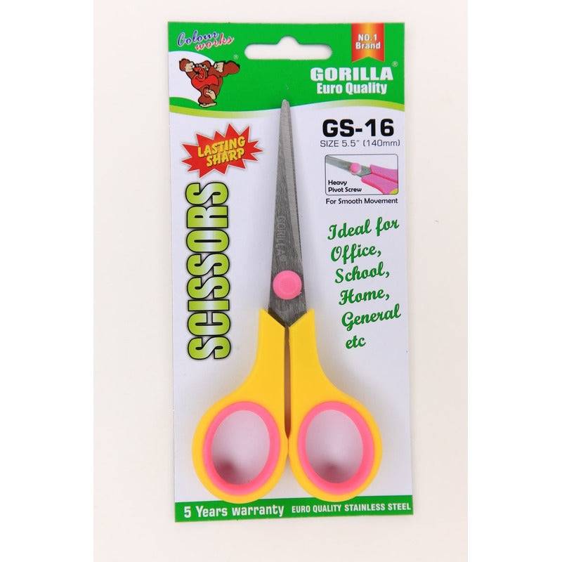 Gorilla GS-16 5.5" Scissors – Sharp Stainless Steel Blades with Comfort Grip Handle Buy @ ₹99