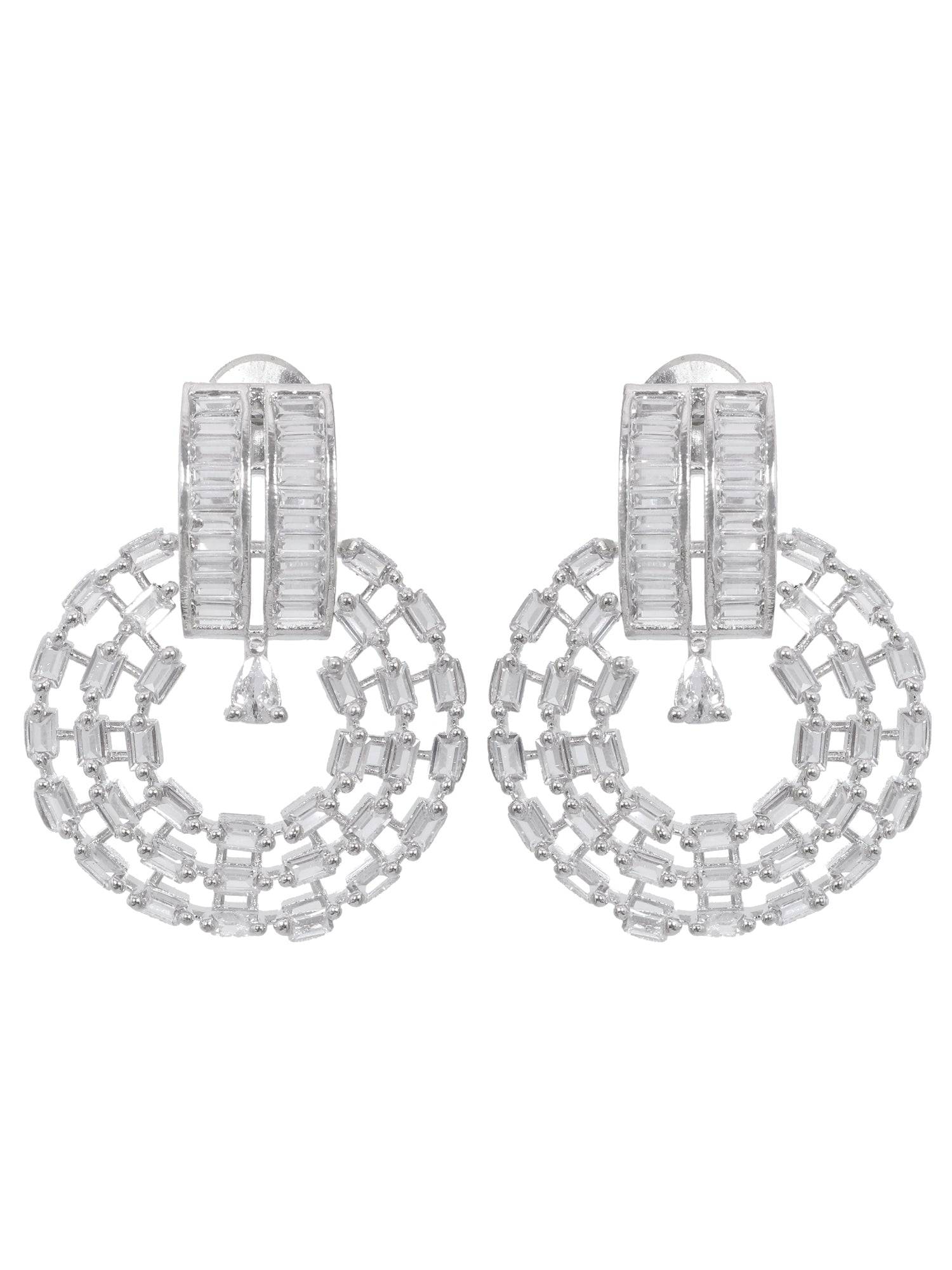 SwaDev  Exclusive Designer Stunning American Diamond Drop &  Dangler Earring SDJE0005