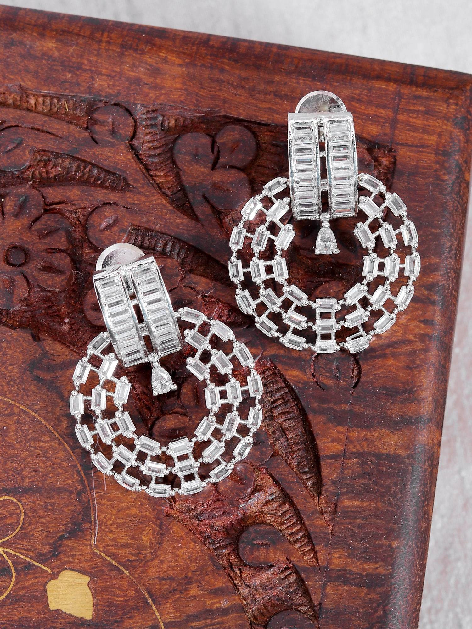 SwaDev  Exclusive Designer Stunning American Diamond Drop &  Dangler Earring SDJE0005