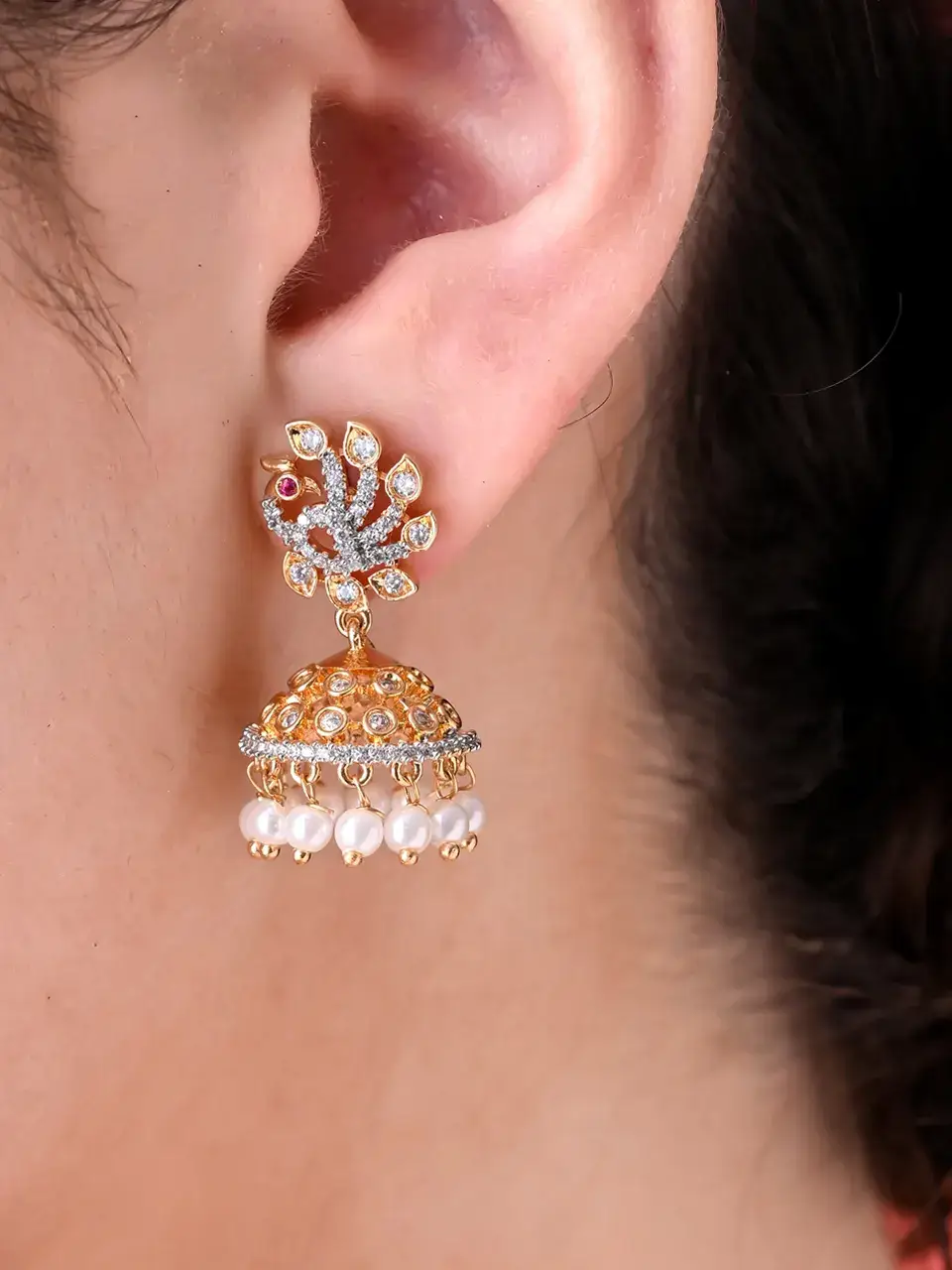 Sayda Jewels Elegant Rose Gold Jhumka Delight Buy @ ₹935