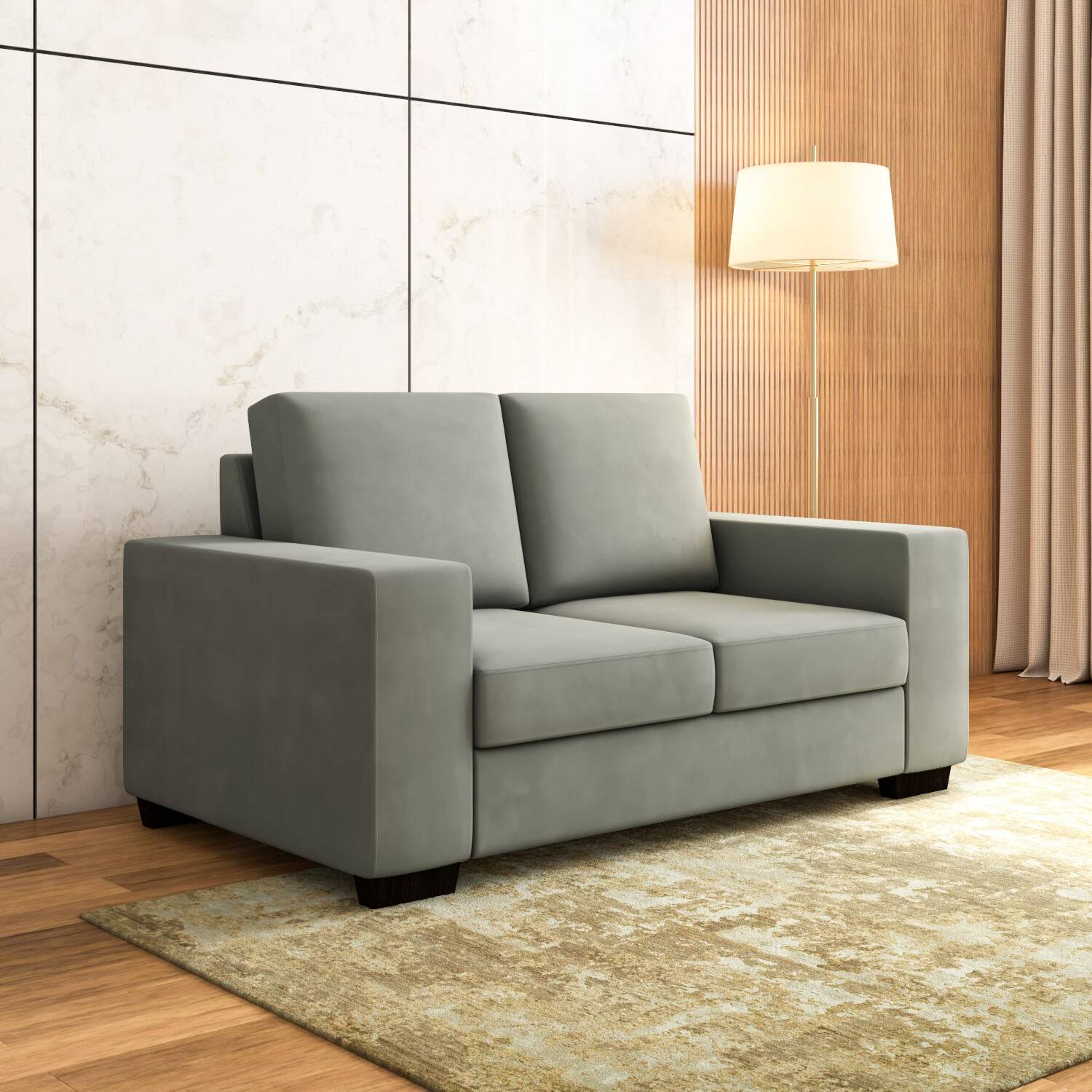 Shirley 2 Seater Fabric Sofa- Grey