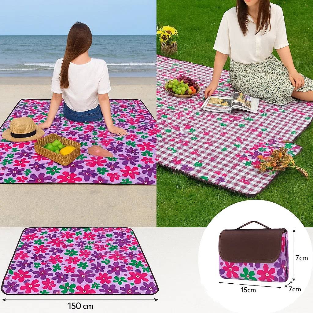 Large Picnic Mat (135×150cm) – Waterproof, Foldable Outdoor Blanket for Picnic, Beach, Camping & Travel (Random Print, Pack of 1) Buy @ ₹249