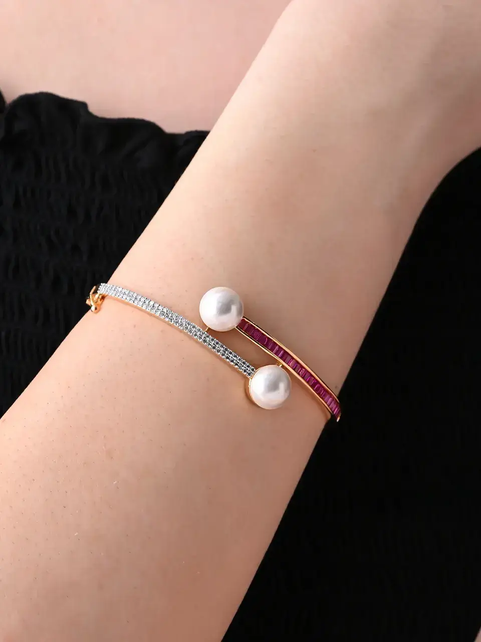Sayda Jewels Charming Pearl Glow Kada Bracelet Buy at ₹1020