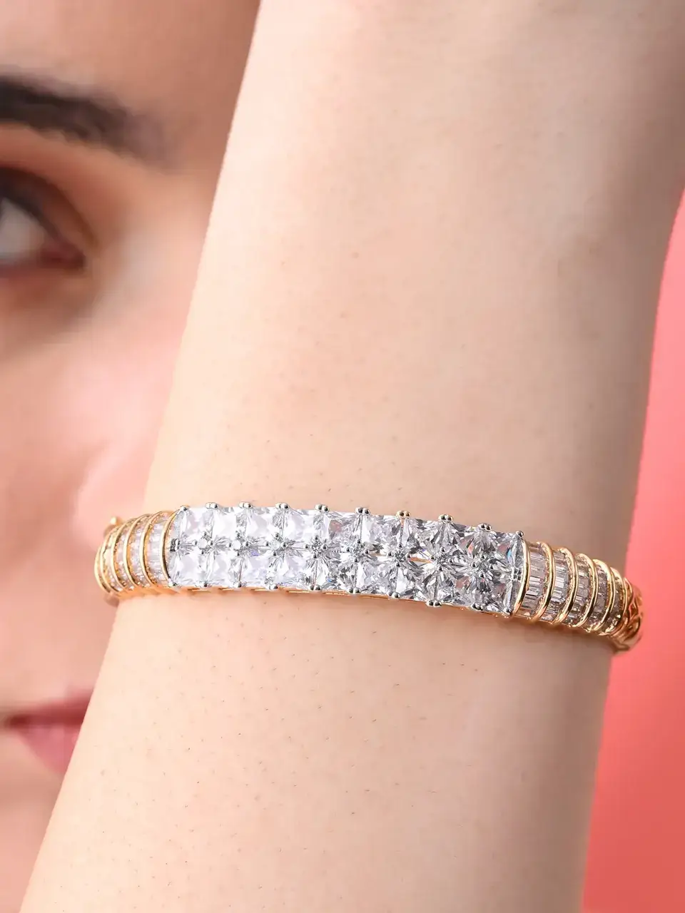 Sayda Jewels Elegant Gold Zircon Kada Buy at ₹1445