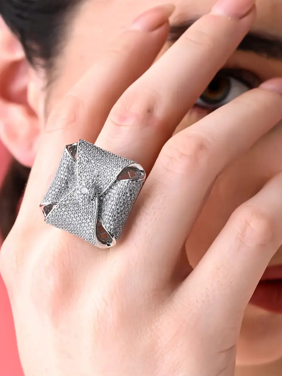 Sayda Jewels Gleaming Dome Style Diamond Ring Buy @ ₹1870