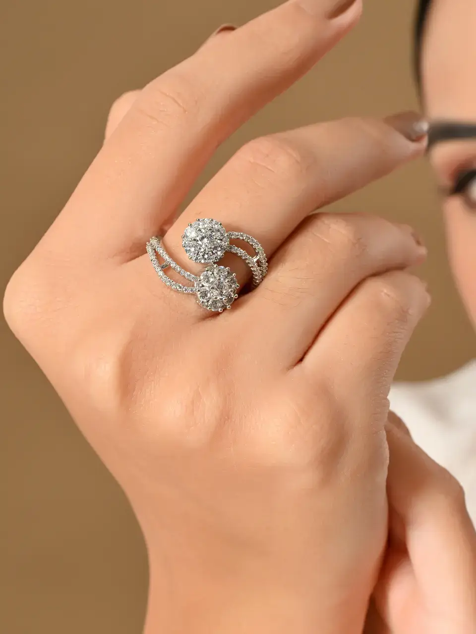 Sayda Jewels Glittering Elegance Double Diamond Ring Buy @ ₹255