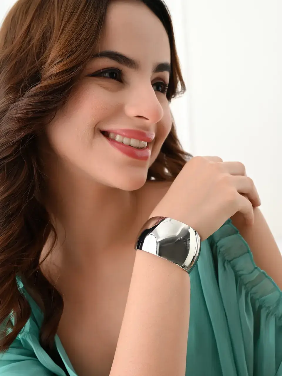 Sayda Jewels Silver Wide Statement Bangle Buy at ₹850