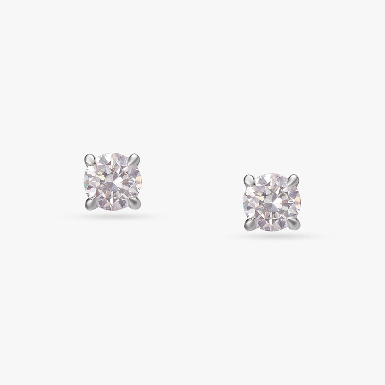 Crown Brilliance Solitaire Stud Earrings