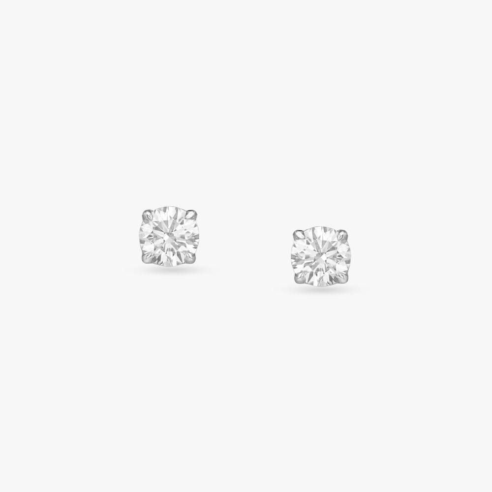Sunlit Sparkle Solitaire Stud Earrings