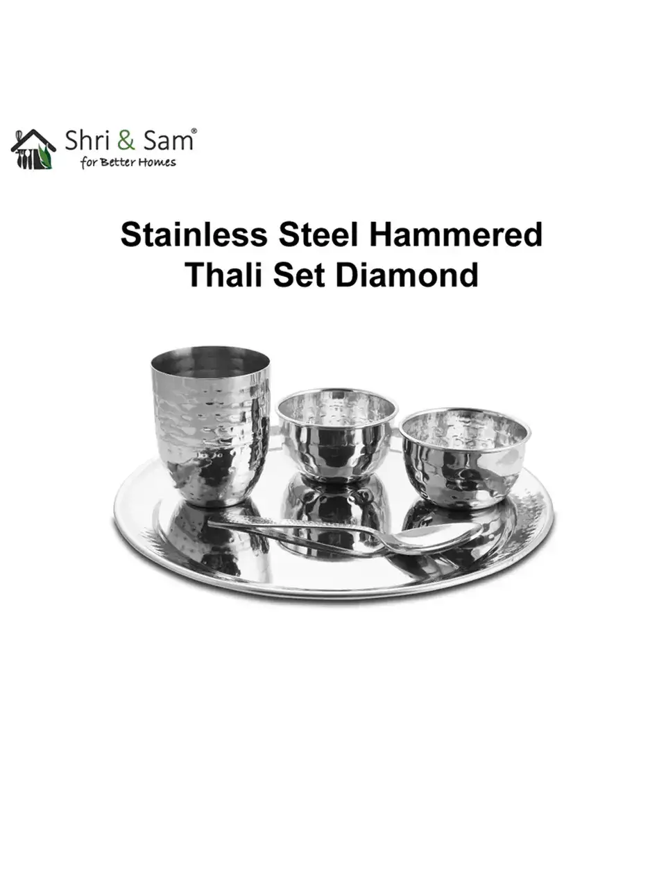 Stainless Steel Hammered Thali Set Diamond Buy @ ₹1079