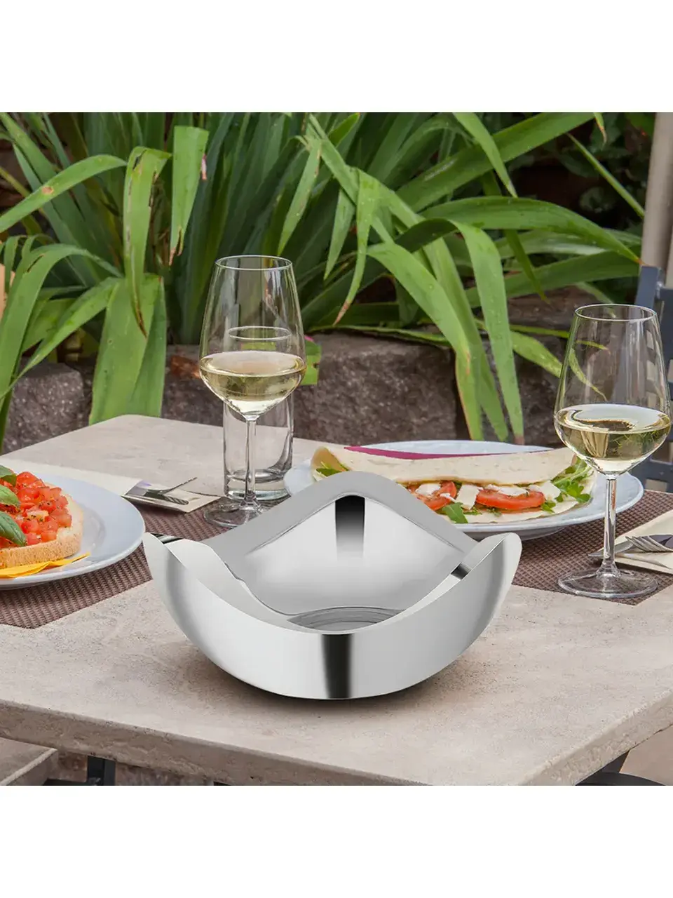 Stainless Steel Double Wall Triangular Salad Donga Buy @ ₹1619