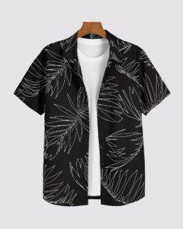 Black Leaf Men’s Half Sleeve Casual Printed Shirt