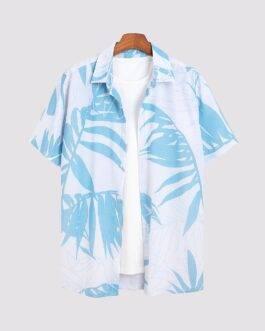 White Leaf Men’s Half Sleeve Casual Printed Shirt
