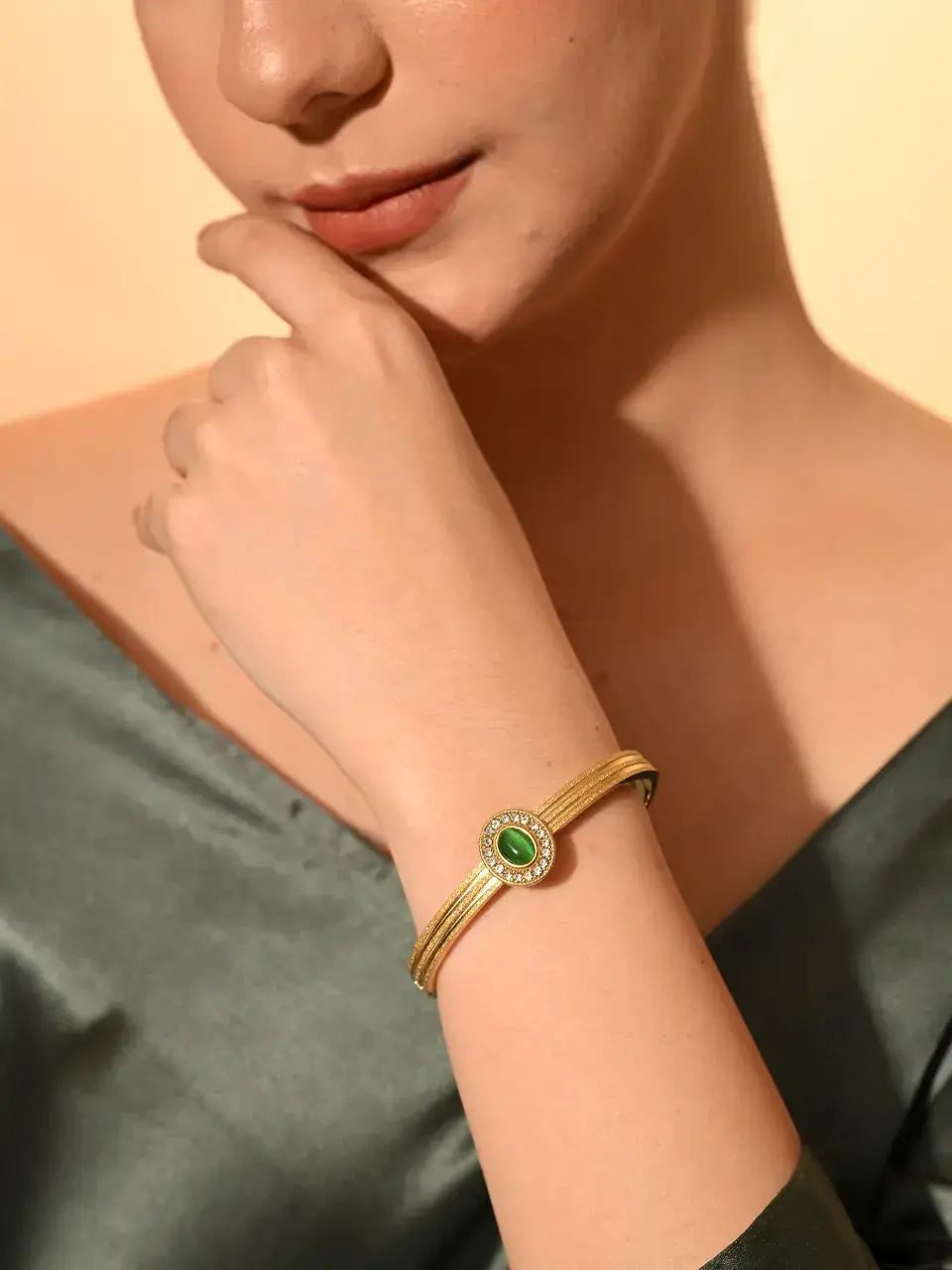 Sayda Jewels Emerald Grace Gold Bracelet Buy at ₹638