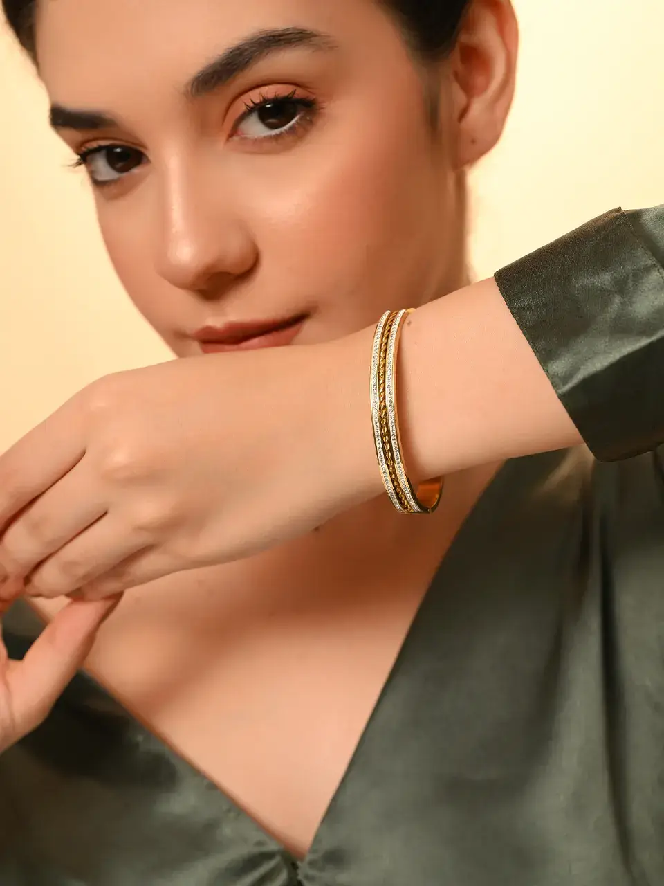 Sayda Jewels Dual Radiance Gold Bangle Buy at ₹680