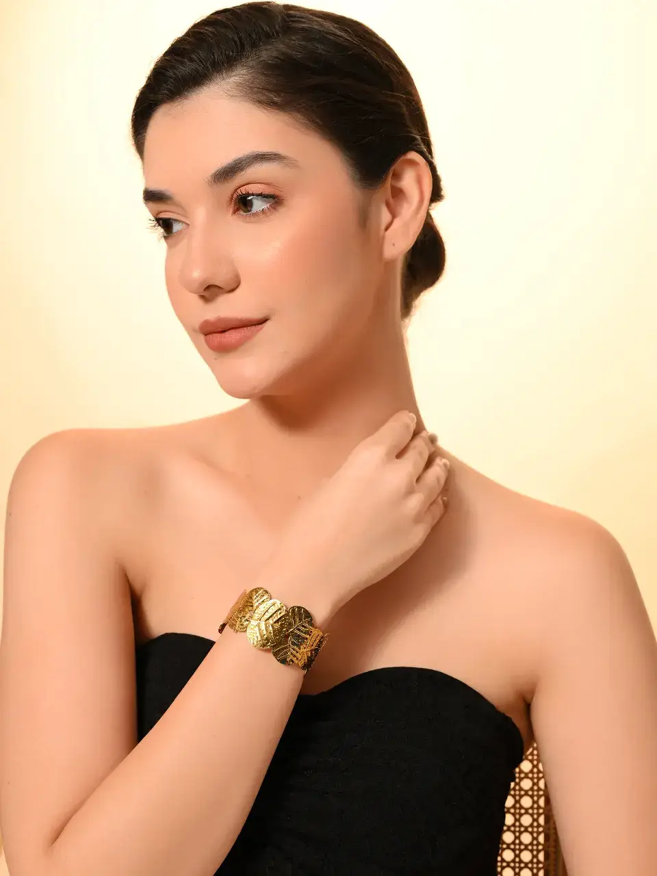 Sayda Jewels Golden Leaf Harmony Bracelet Buy at ₹680