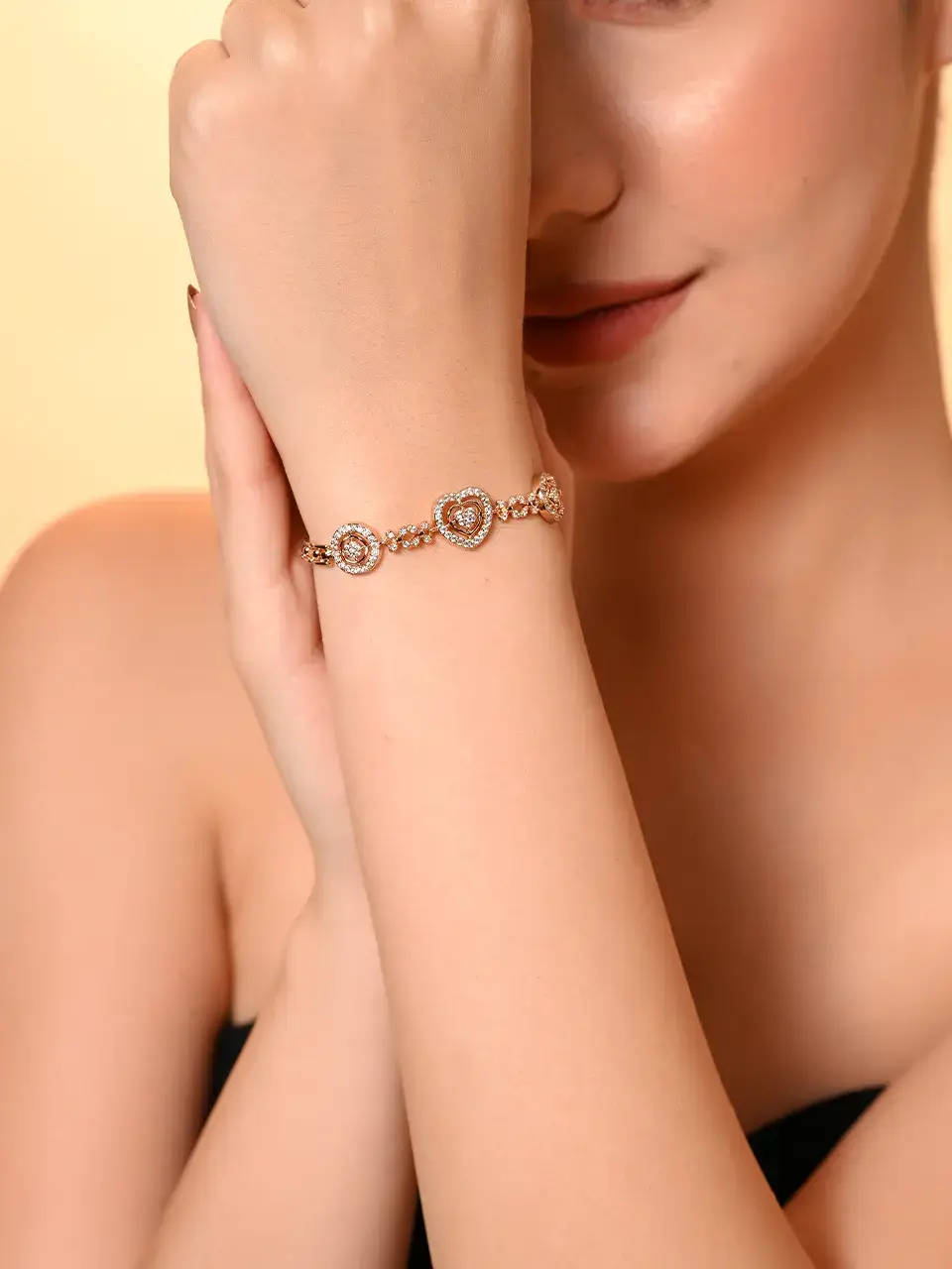 Sayda Jewels Sparkling Heart Affinity Bracelet Buy at ₹892