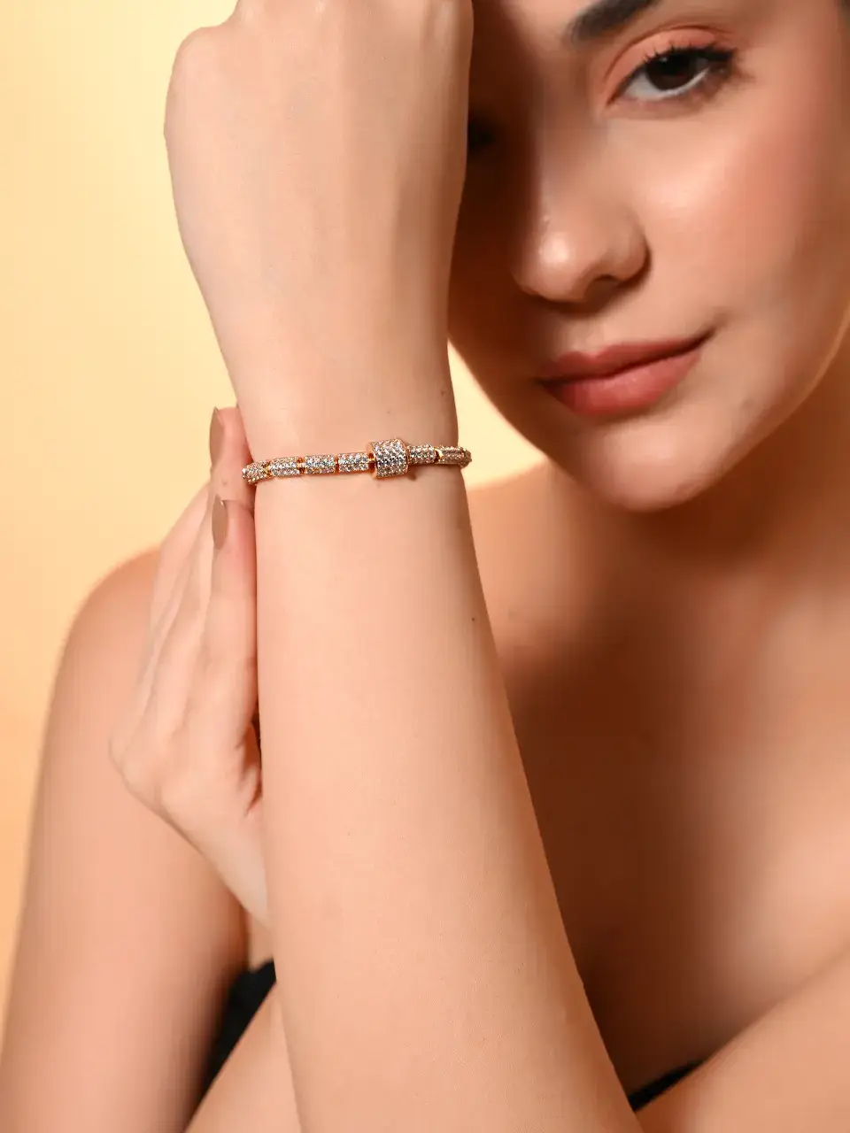 Sayda Jewels Radiant Crystal Barrel Bracelet Buy at ₹1318