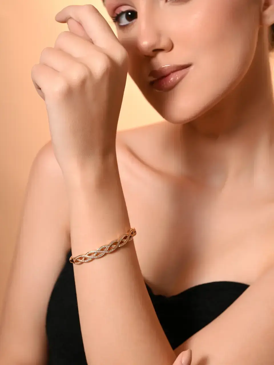 Sayda Jewels Twisted Elegance Crystal Bangle Buy at ₹1232