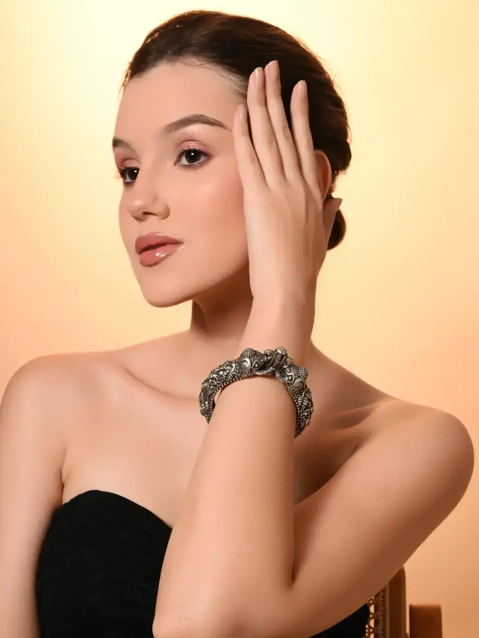 Sayda Jewels Royal Oxidized Elephant Kada Buy at ₹1190