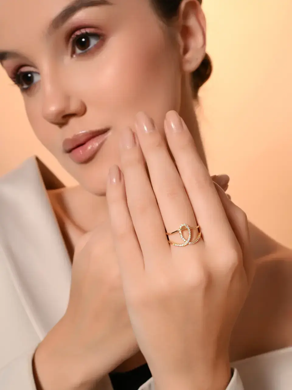 Sayda Jewels Golden Infinity Loop Ring Buy @ ₹340