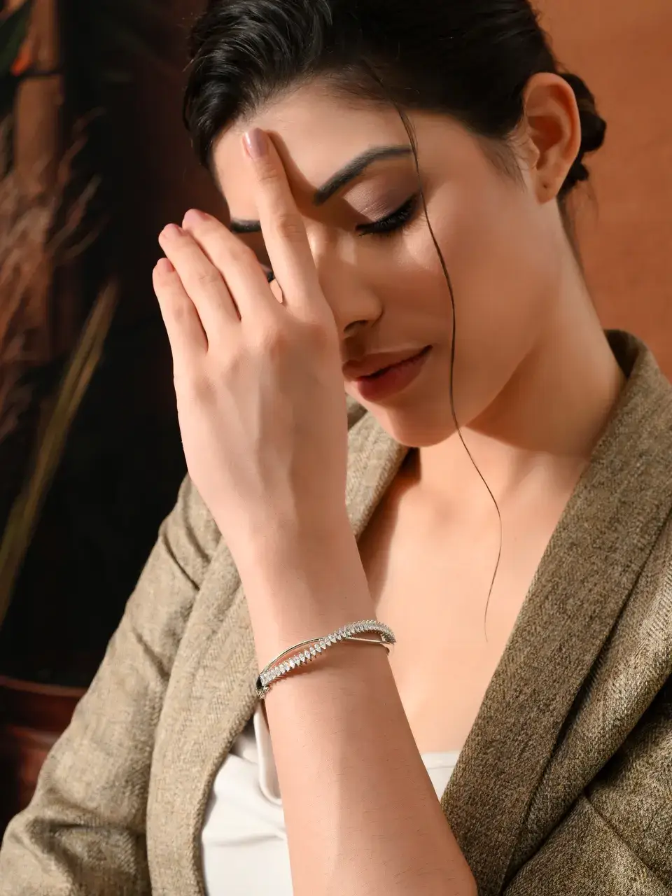 Sayda Jewels Elegant Silver Twisted Cuff Bracelet Buy at ₹935