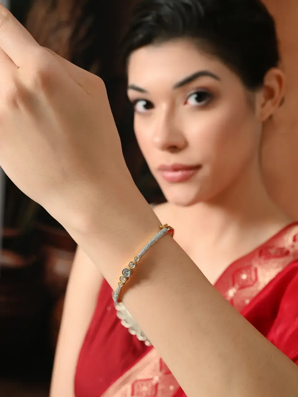 Sayda Jewels Golden Glow Sparkle Stone Bracelet Buy at ₹935