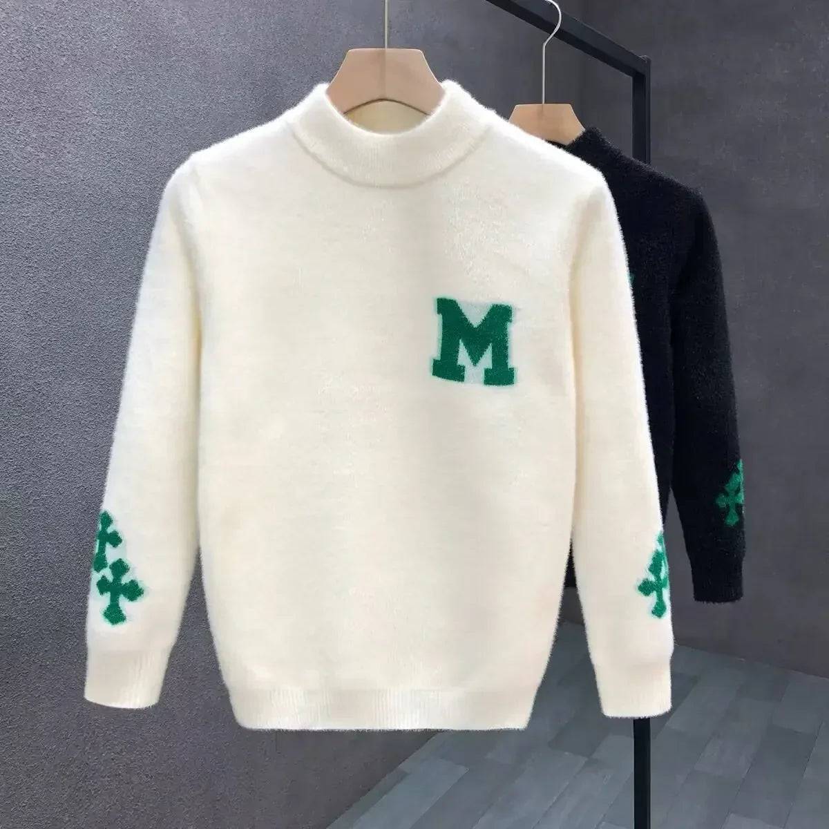 Quality Mink Velvet Knitted Sweater Round Neck Mens Autumn Winter Casual Fashionable Youth Student Knitwear Comfortable Sweatsh Buy only at ₹249