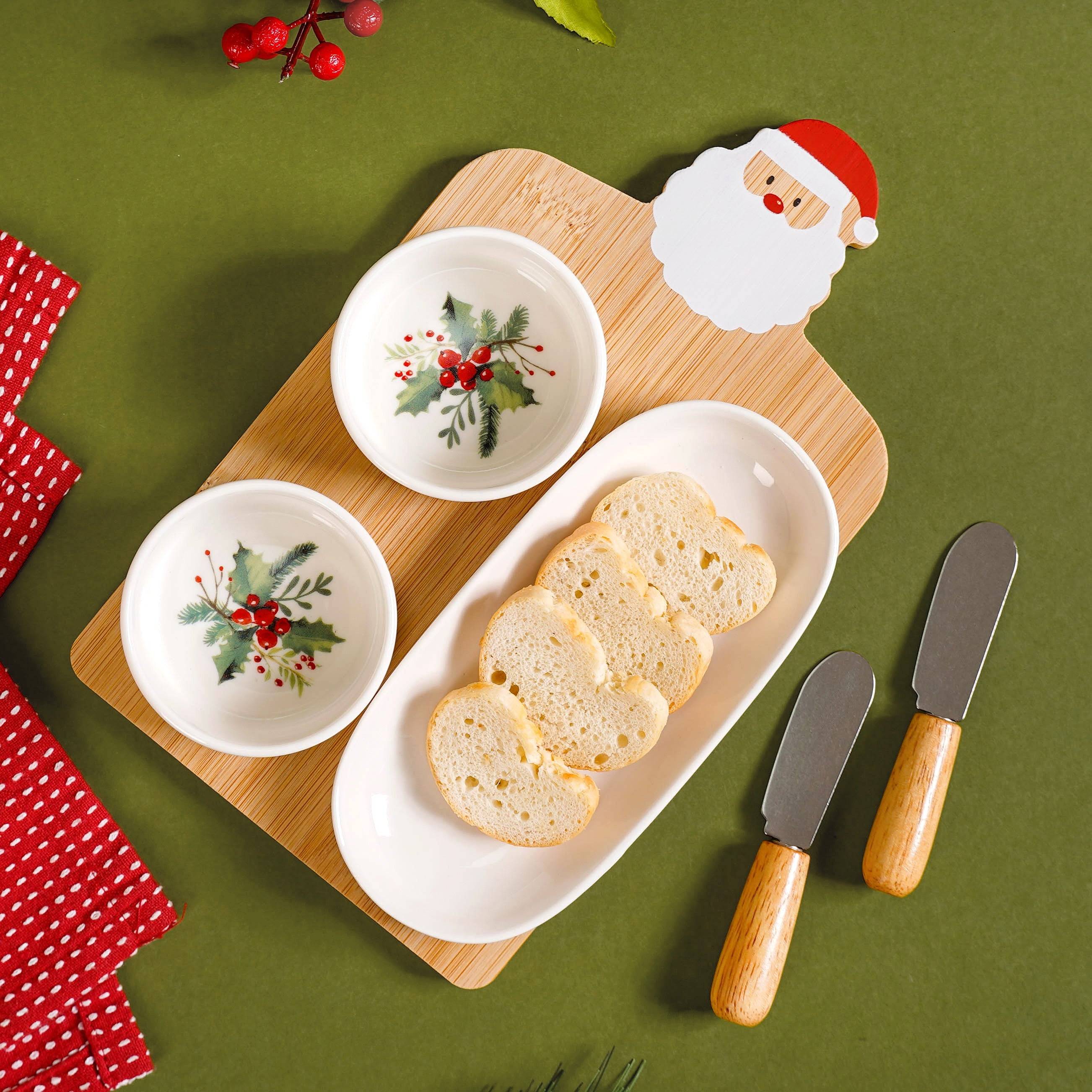 Mistletoe Santa Serving Platter Set Of 6 buy only at ₹1250
