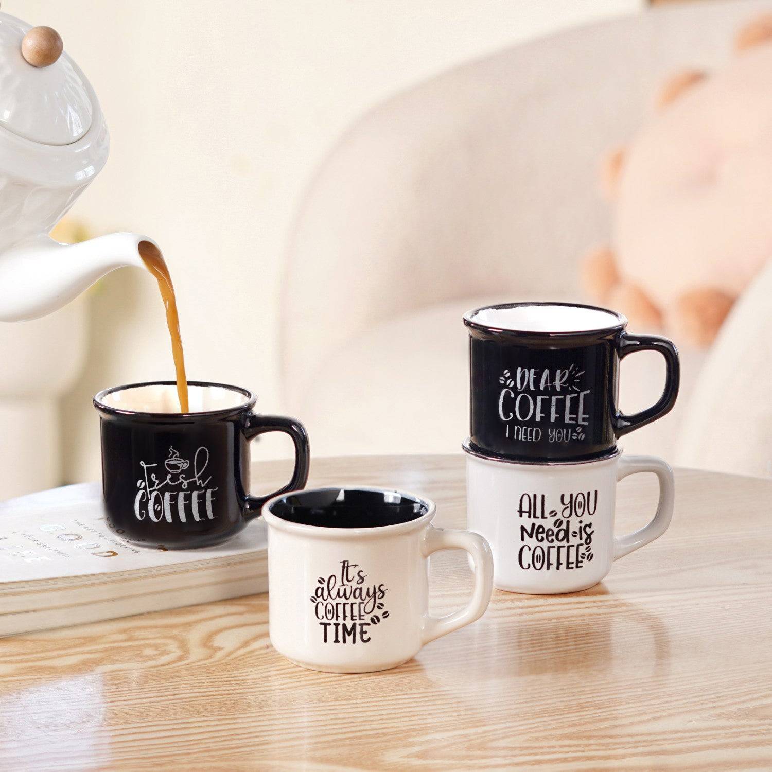 Sassy Brew Quotes Coffee Cup Set Of 4 170ml buy only at ₹790